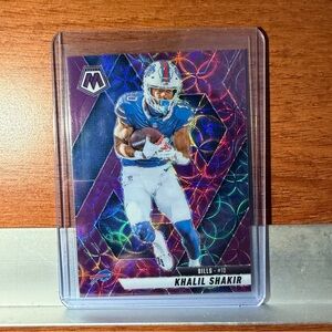 2025 Panini Mosiac Khalil Shakir Purple Prizm #122 Buffalo Bills